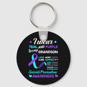 Llavero Yo uso Verde azulado y morado para mi nieto suicid