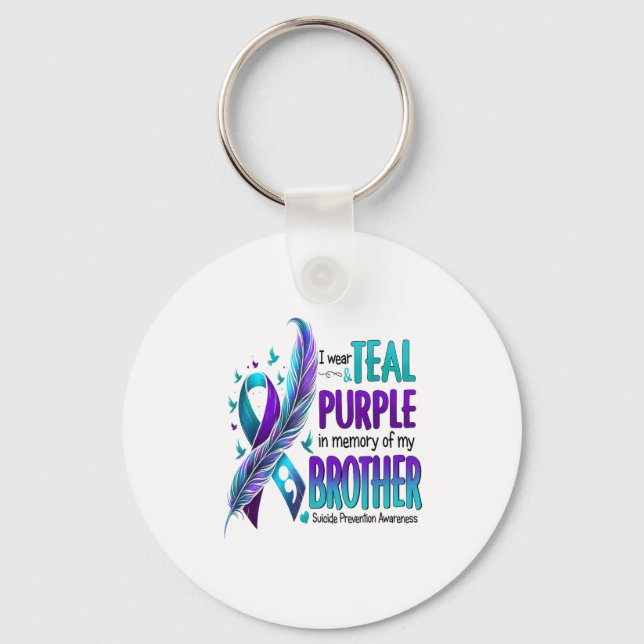 Llavero Yo Uso Verde azulado Y Púrpura Para Mi Hermano Sui (Anverso)