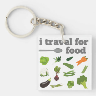 Llavero yo viajo por comida Keychain
