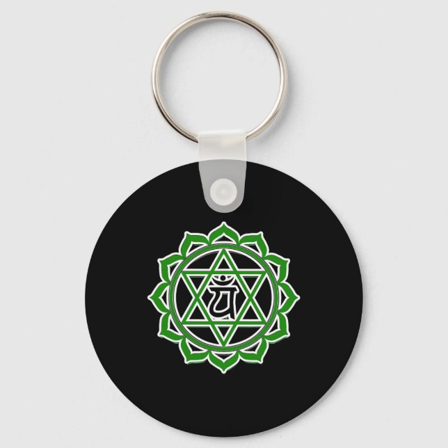 Llavero Yoga Anahata Corazón Verde Chakra  (Anverso)