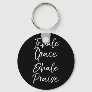Llavero Yoga diciendo: Inhale Grace Exhale elogia a amante