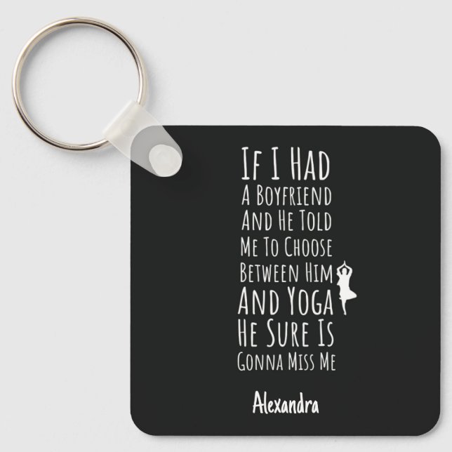Llavero Yoga Gifts For Girls Yogi Funny Personalized (Anverso)