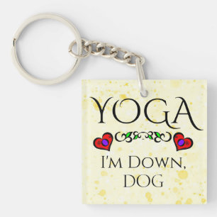 Llavero Yoga I'm Down, Perro Keychain