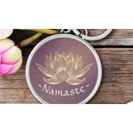 Llavero YOGA Meditación Reiki Instructor Purple Gold Lotus