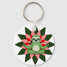 Llavero Yoga Relajación con Arte Floral Elegante