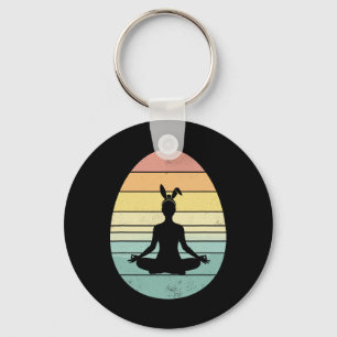 Llavero Yoga Retro Huevo de Pascua Día de Pascua Mediación