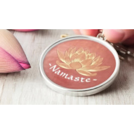 Llavero YOGA Studio Meditación Reiki Instructor Gold Lotus