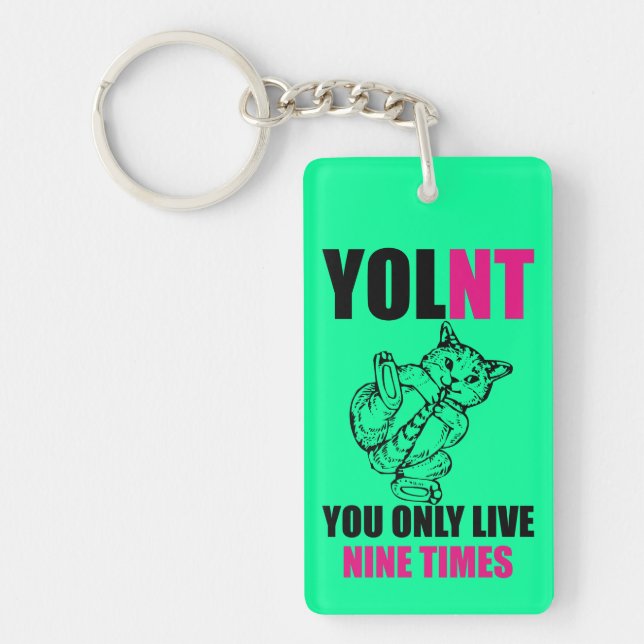 Llavero YOLNT Sólo Vives Nueve Cañones De Llave De Gato (Frente)