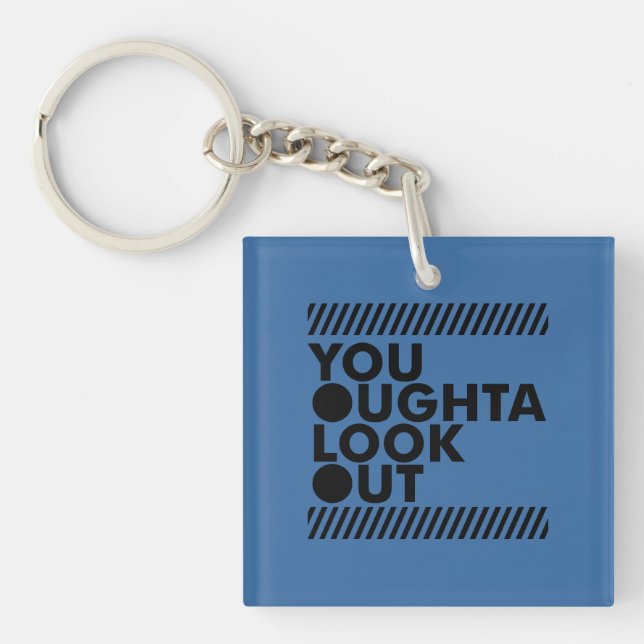 Llavero YOLO con precaución (Frente)