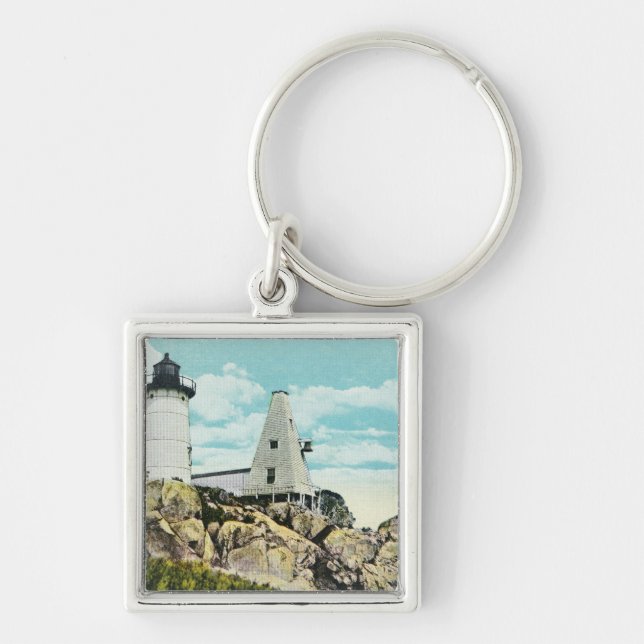 Llavero York Beach View of the Nubble Lighthouse (Frente)