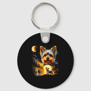 Llavero Yorkie aullando a la luna vintage 90s perro divert