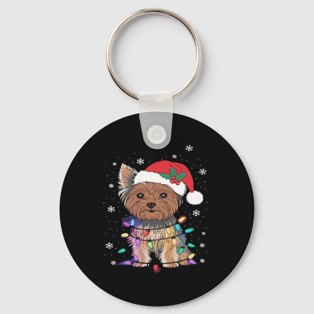Llavero Yorkie Dogs Tree Navidades Sweater Xmas Mascota An (Anverso)