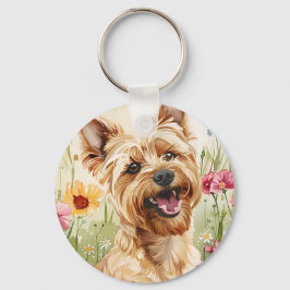 Llavero Yorkie Keychain - Cute Watercolor Dog Art Regalo