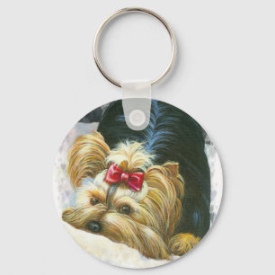 Llavero Yorkie peek es una clave para el boo