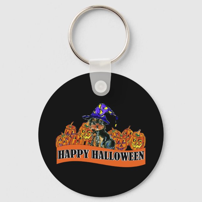 Llavero Yorkie Poo de Halloween (Anverso)