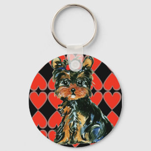 Llavero Yorkie Poo del Día de San Valentín