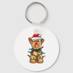 Llavero Yorkie Yorkshire Terrier Santa Christmas Tree Ligh