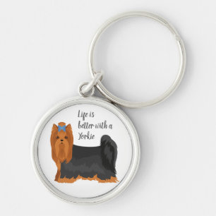 Llavero Yorkshire terrier. Cadena de teclas de Yorkie Key.