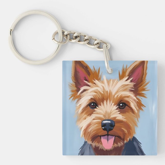 Llavero Yorkshire Terrier | Dog Portrait Painting (Frente)