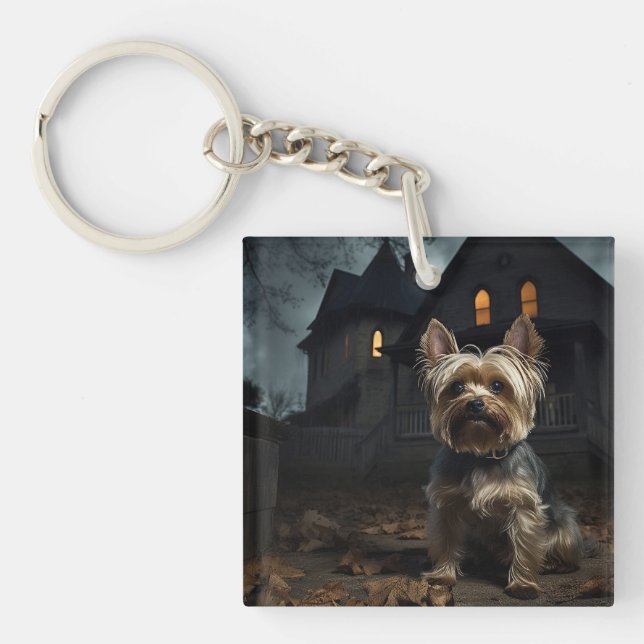 Llavero Yorkshire Terrier Halloween Scary (Frente)