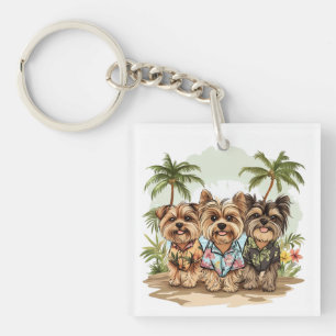 Llavero Yorkshire Terrier Perro a Camisetas hawaianos