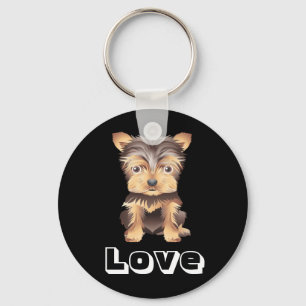 Llavero Yorkshire Terrier Puppy Dog Black Key Chain