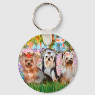 Llavero Yorkshire Terriers (tres) - Jardín