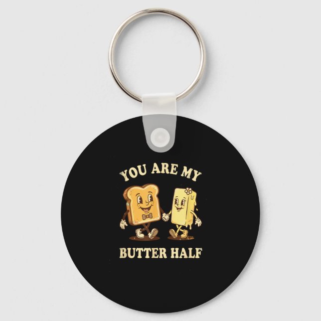 Llavero You Are My Butter Half Retro Toast Bread Couple Va (Anverso)