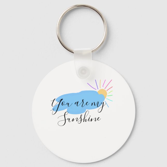 Llavero you are my sunshine yellow orange sun rays clouds (Anverso)
