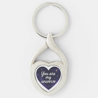 Llavero You Are My Universe – Romantic Galaxy Heart Keycha