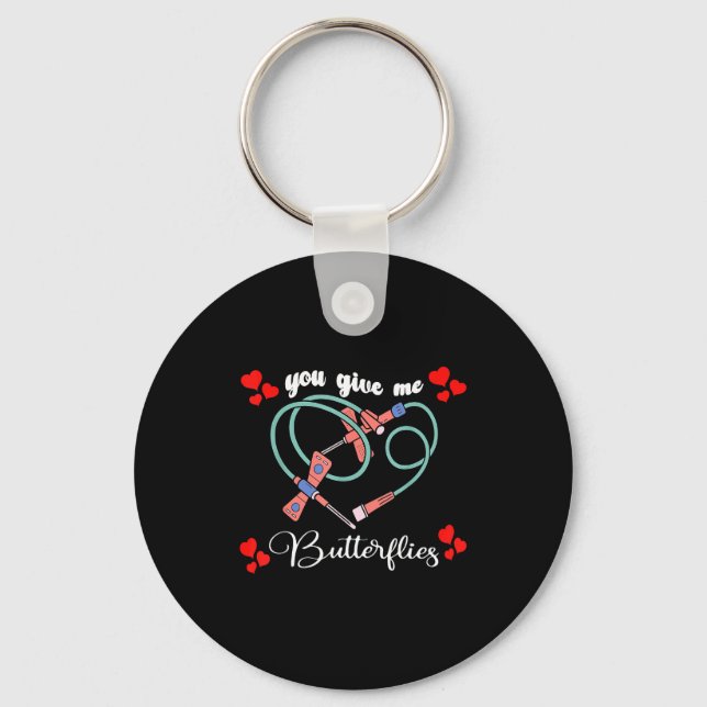 Llavero You Give Me Butterflies Phlebotomist Pbt Valentine (Anverso)