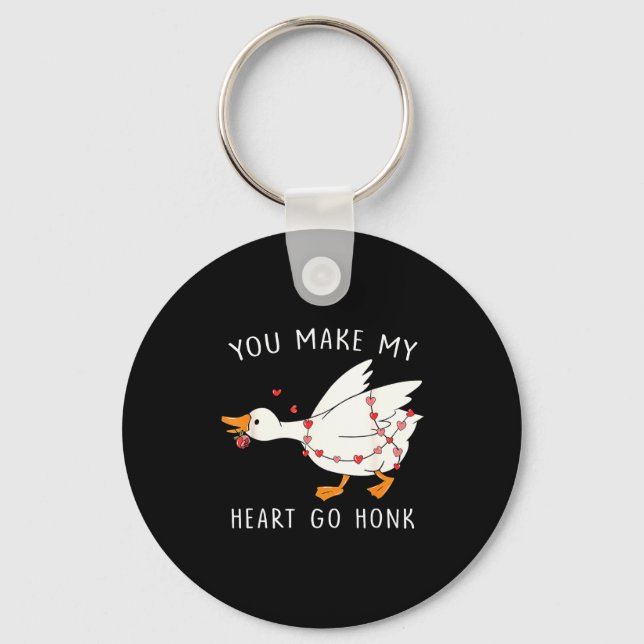 Llavero You Make My Heart Go Honk Goose Valentine's Day  (Anverso)