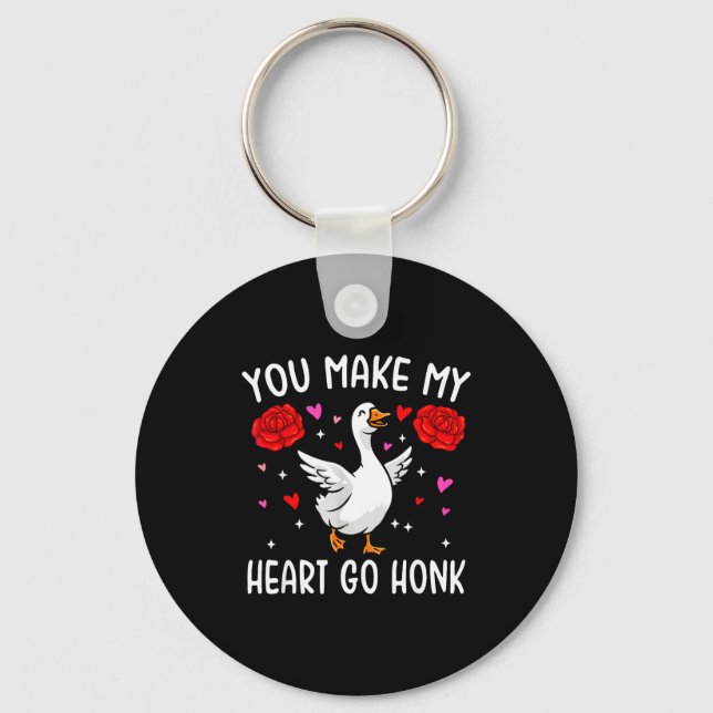 Llavero You Make My Heart Go Honk Valentine Goose  (Anverso)