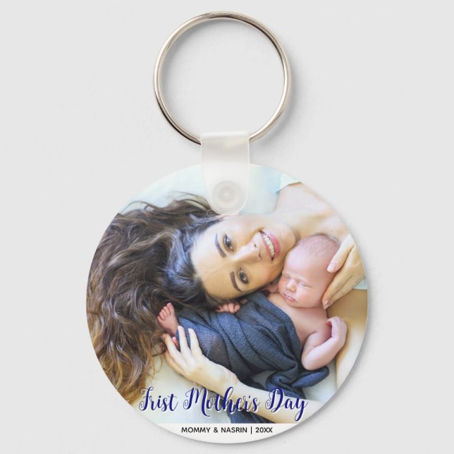 Llavero Your First Mother's Day personalised photo  (Anverso)
