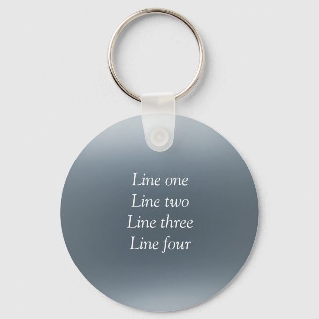 Llavero Your message here gray blue metallic background te (Anverso)