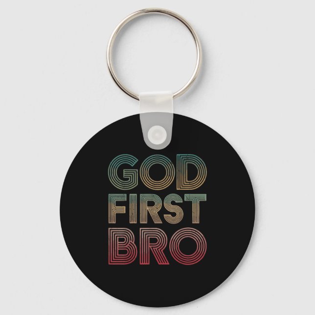 Llavero Youth Boy God First Bro Funny Christian God Brothe (Anverso)