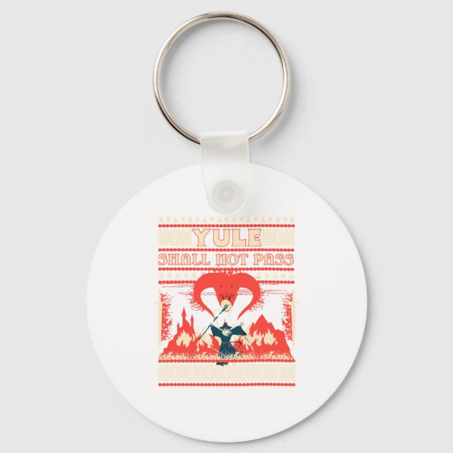 Llavero Yule Shall Not P Fantasy Wizard Holiday Pun Funny  (Anverso)
