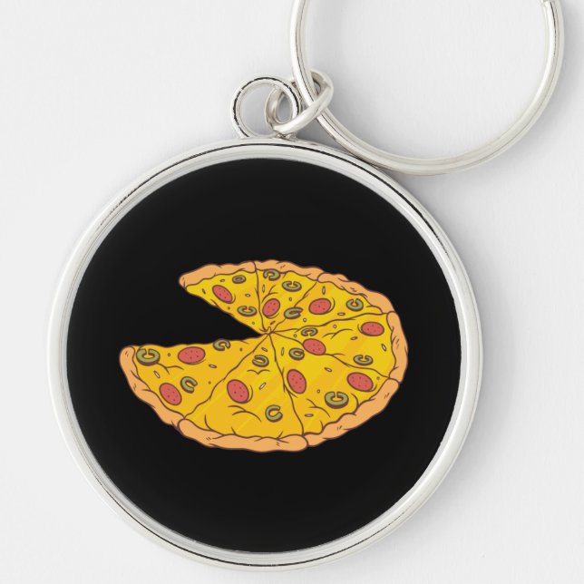 Llavero Yummy Sliced Pizza Cartoon Design (Frente)
