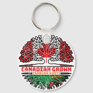Llavero Zambia: Bandera de raíces de árbol canadiense de Z