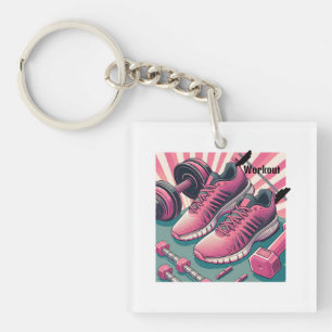 Llavero Zapatillas de gimnasio con entrenamiento con pesas