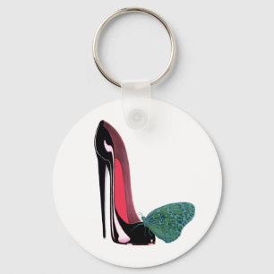 Llavero Zapato y mariposa negros del estilete