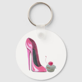 Llavero Zapato y tarta de Stiletto rosa