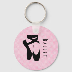 Llavero Zapatos de ballet negro en punta