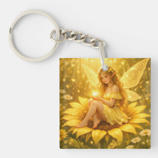 Llavero Zarte Elfe auf einer Sonnenblume