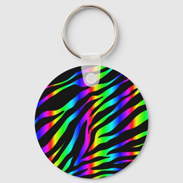 Llavero zebra arco iris (Anverso)