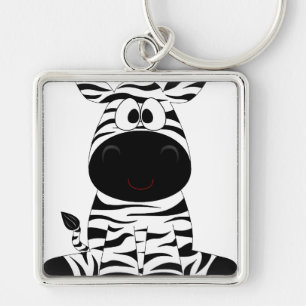 Llavero Zebra Cute Animal Strips Jungle Safari Whimsical