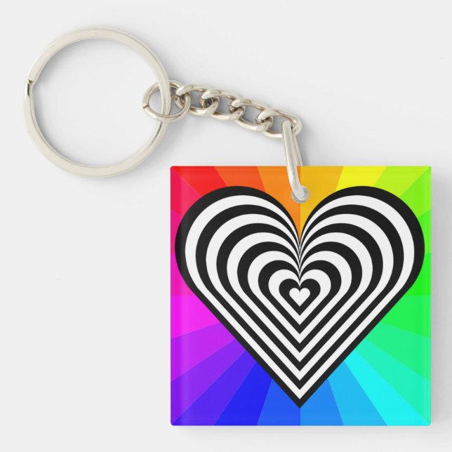 LLAVERO ZEBRA HEART RAINBOW PATTERN (Frente)