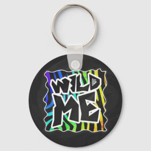 Llavero Zebra negra y arcoiris me salvajes