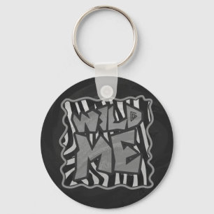 Llavero Zebra negra y gris claro me salvaje