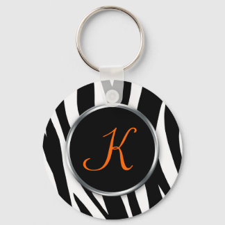 Llavero Zebra Print : Orange Monogram : Keychain